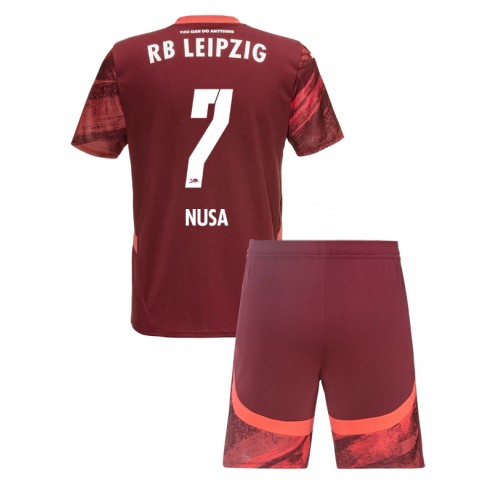 Fotbalové Dres RB Leipzig Antonio Nusa #7 Dětské Venkovní 2024-25 Krátký Rukáv (+ trenýrky)